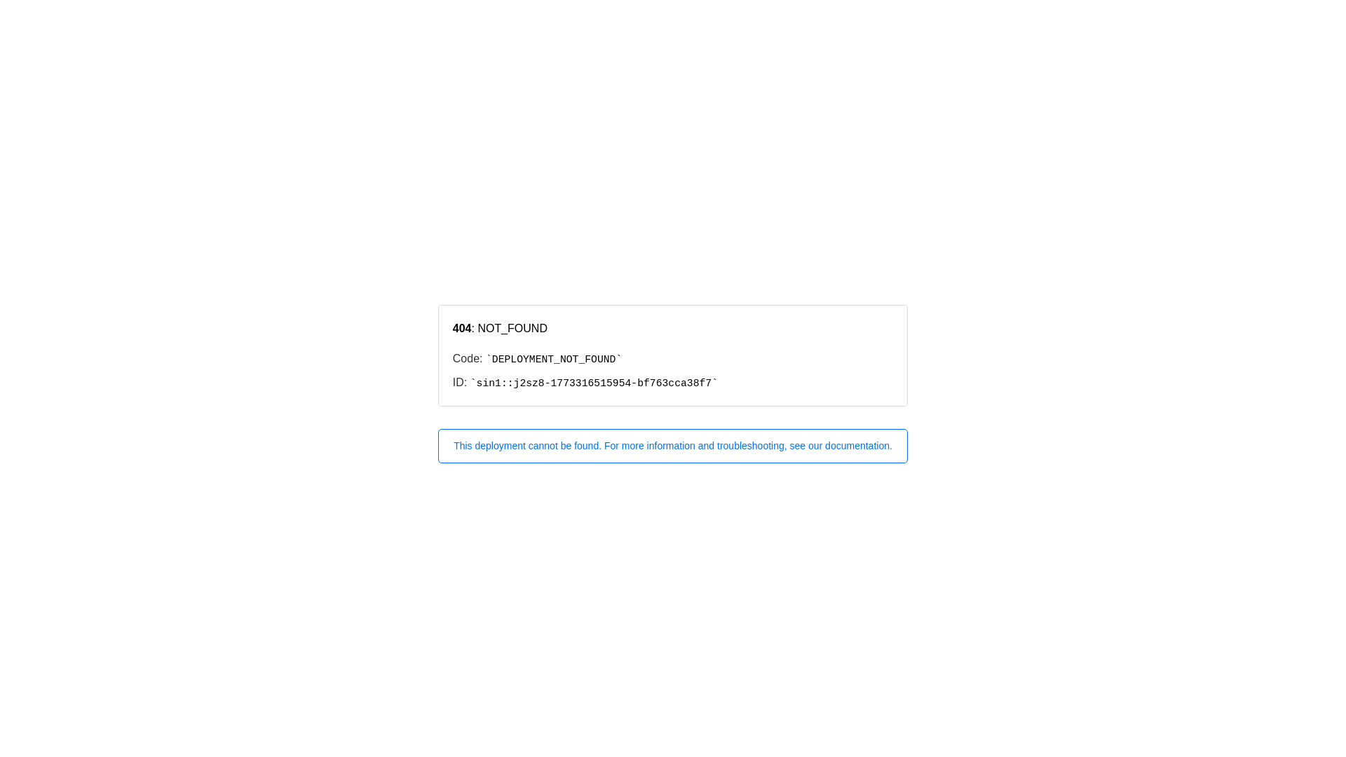 Screenshot of 404: NOT_FOUND
