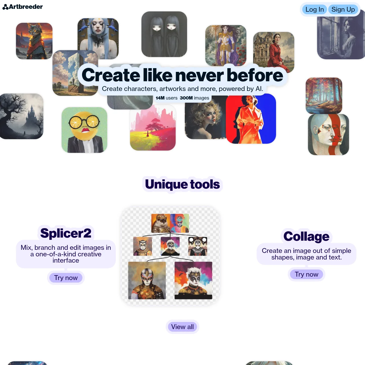 Screenshot of Artbreeder