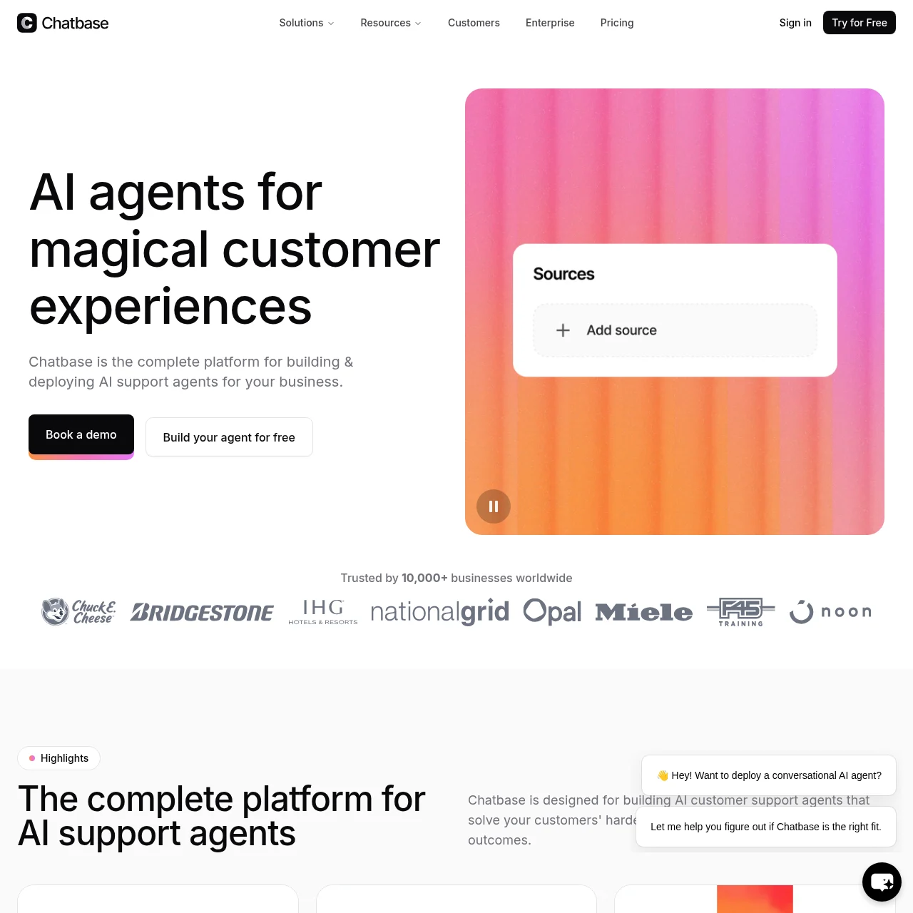 Screenshot of Chatbase