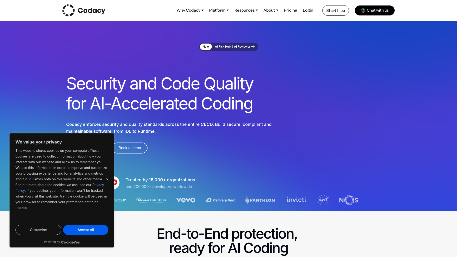 Screenshot of Codacy