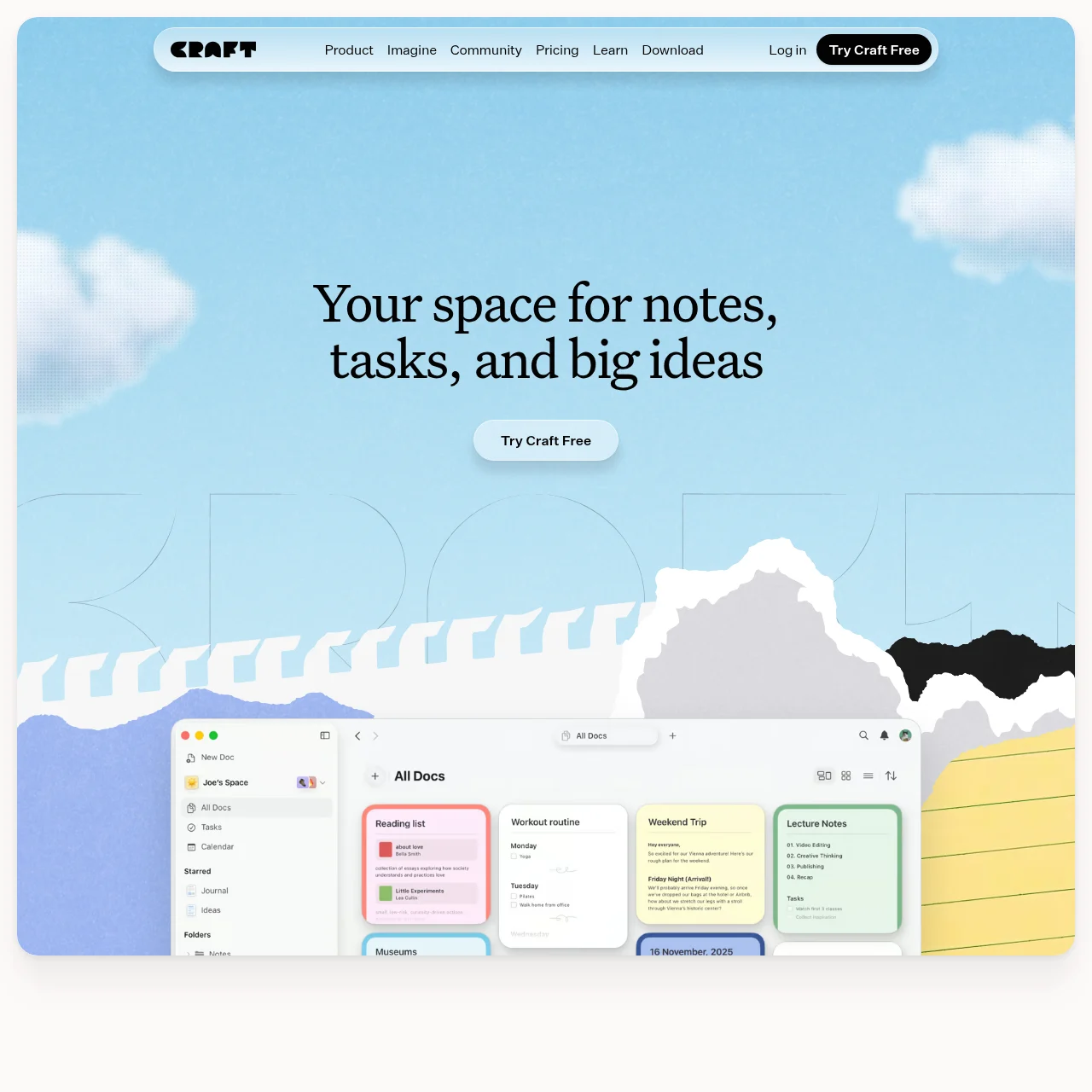 Screenshot of Craft