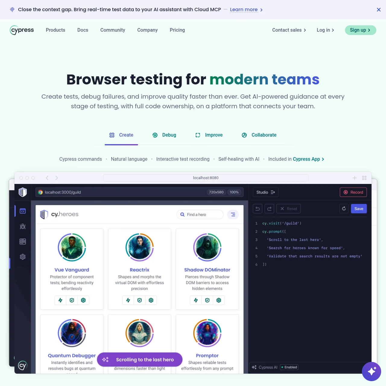 Screenshot of Cypress