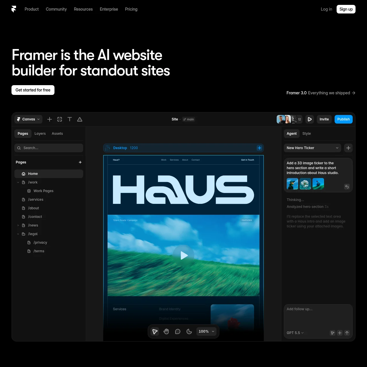 Screenshot of Framer