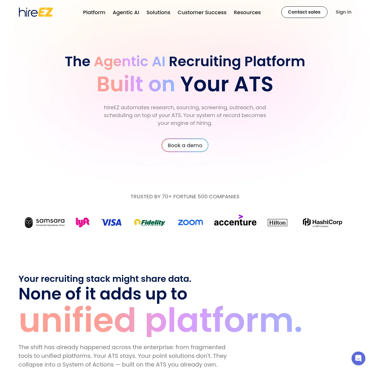 Screenshot of hireEZ