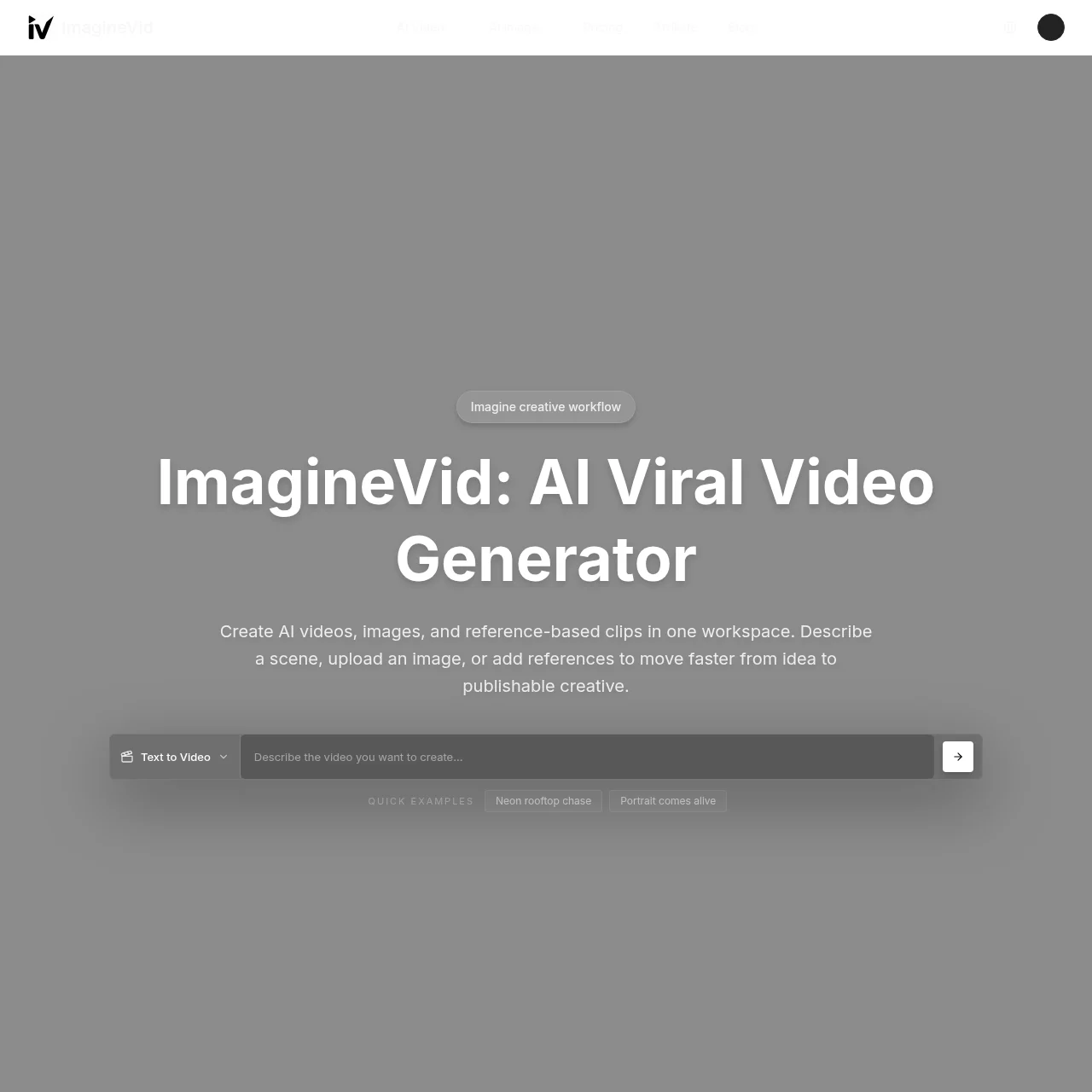Screenshot of ImagineVid