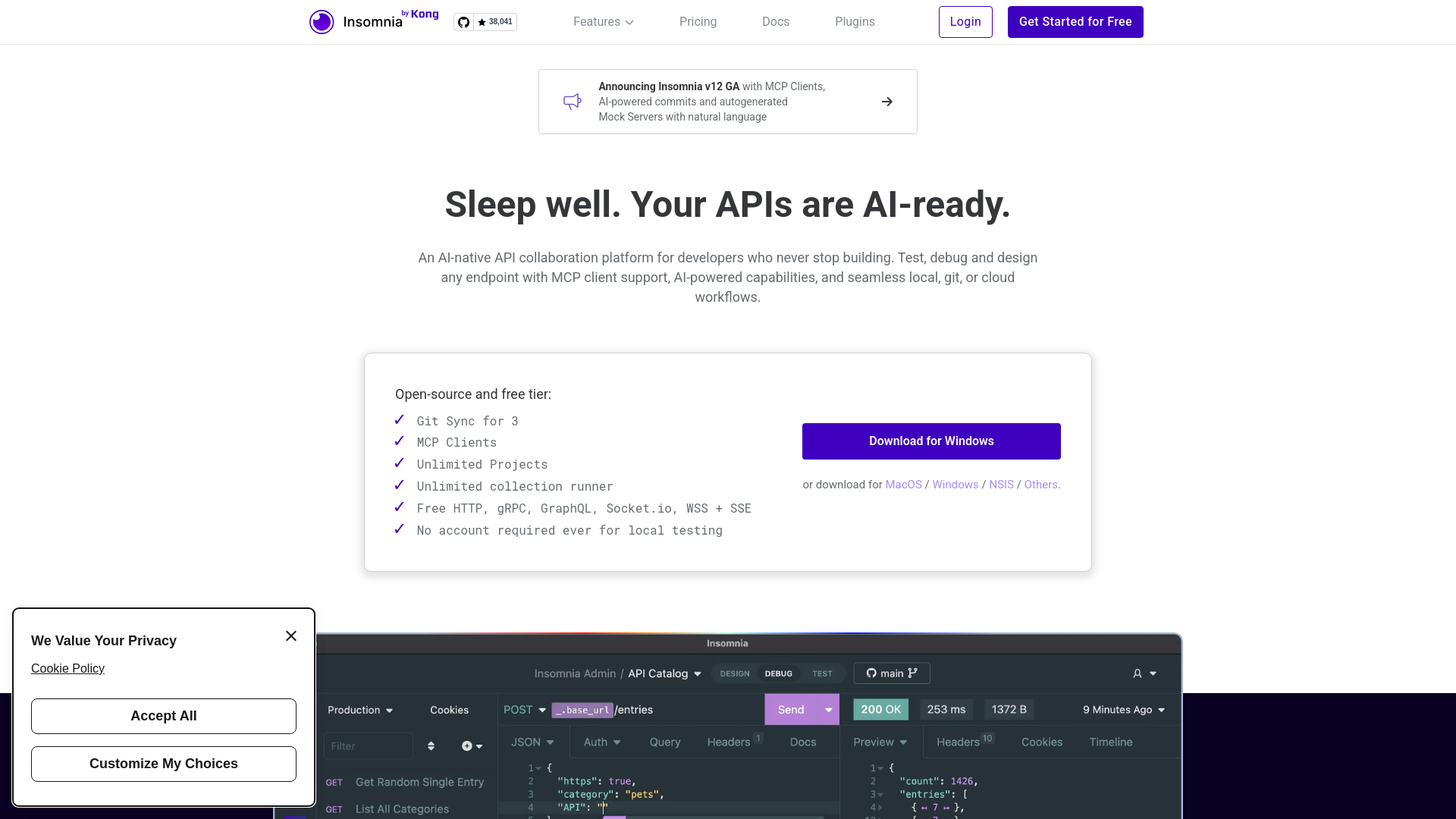 Screenshot of Insomnia