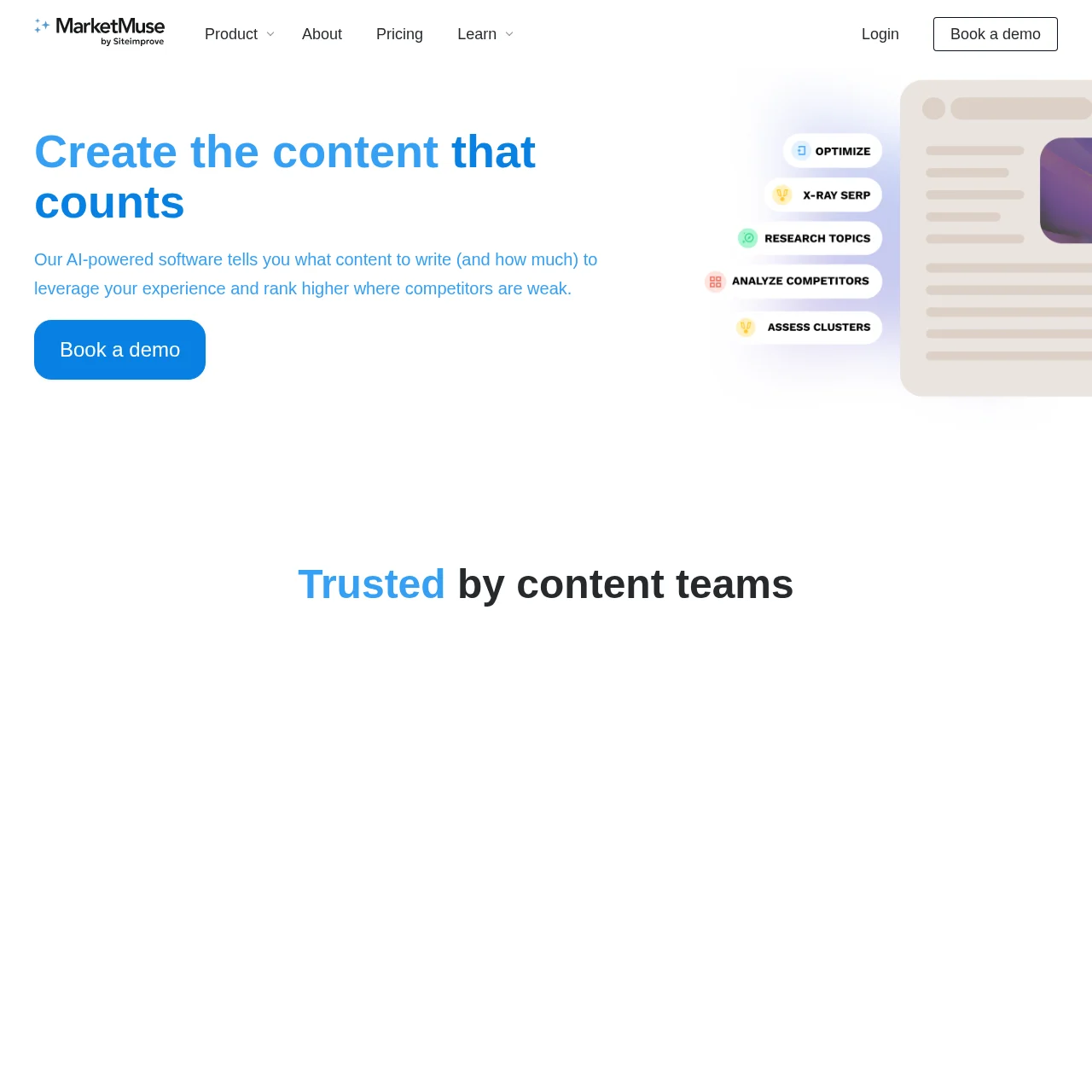 Screenshot of MarketMuse