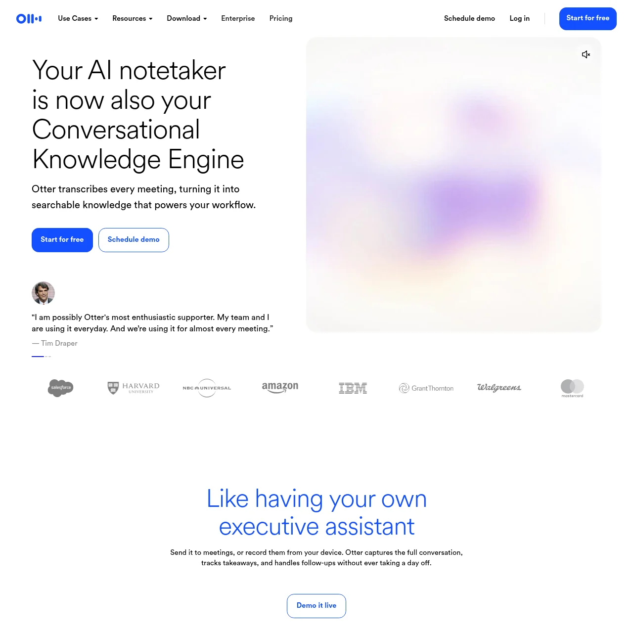 Screenshot of Otter.ai