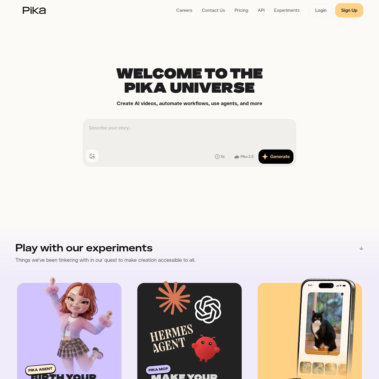Screenshot of Pika