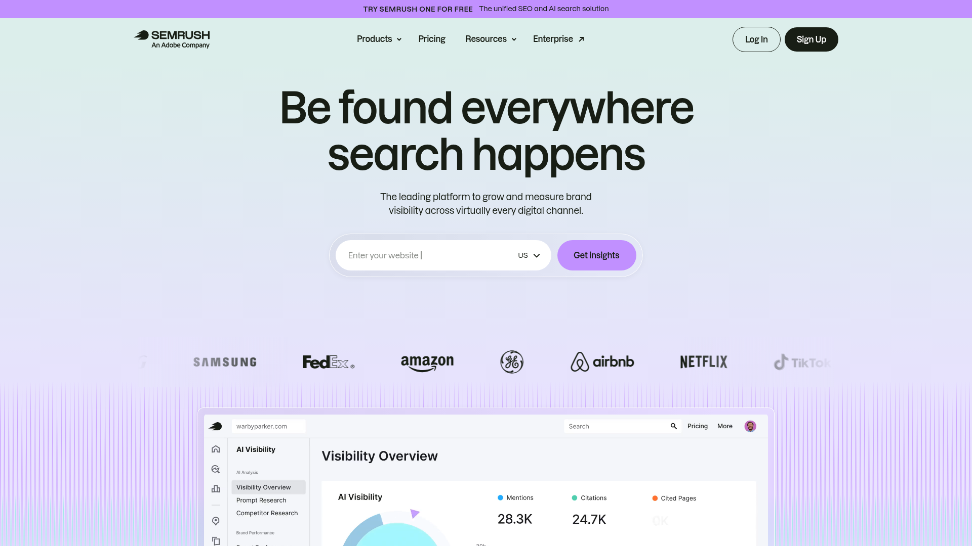 Screenshot of Semrush Screenshot of Semrush