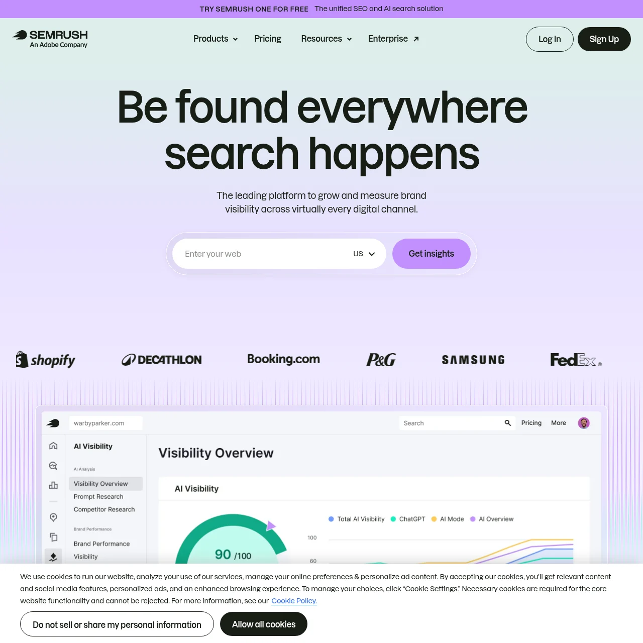 Screenshot of Semrush