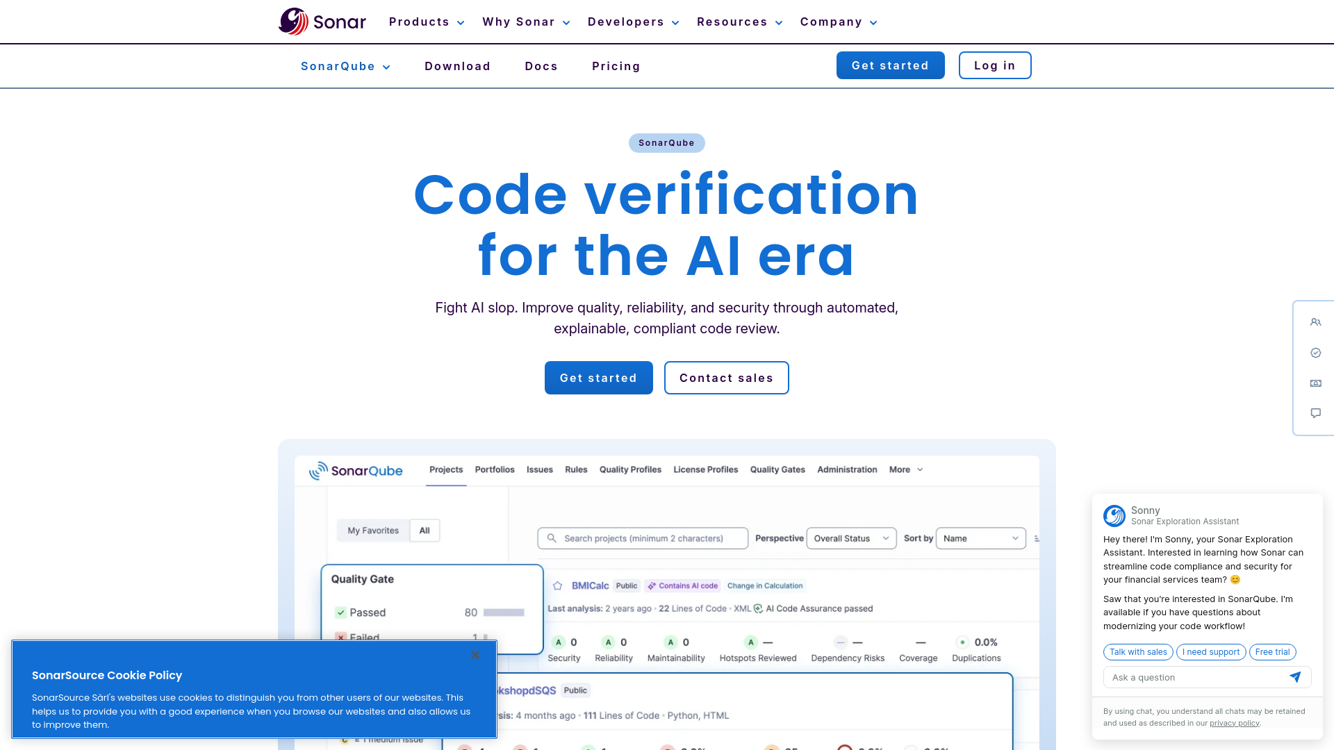 Screenshot of SonarQube