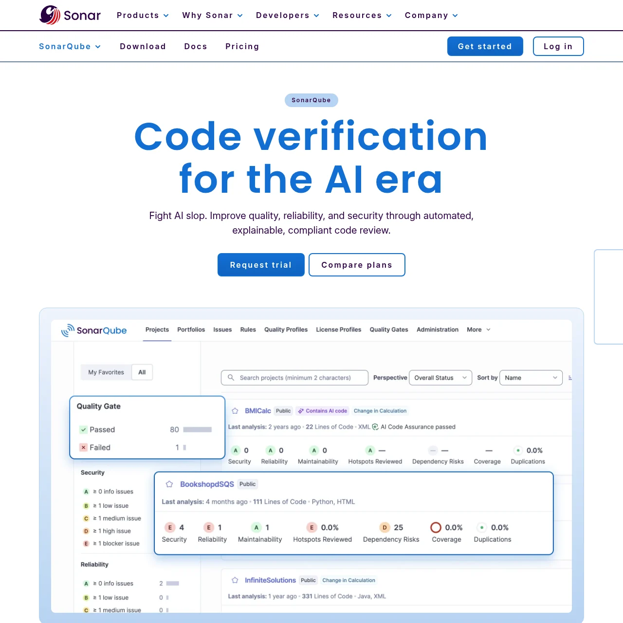 Screenshot of SonarQube
