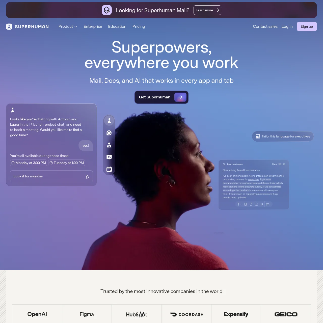 Screenshot of Superhuman