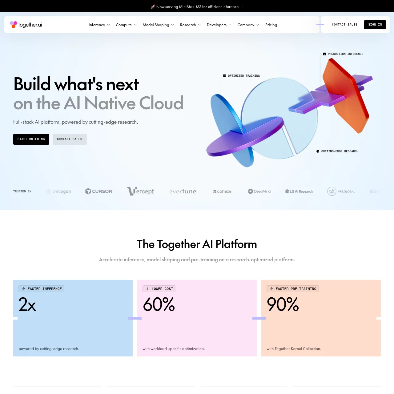 Screenshot of Together AI