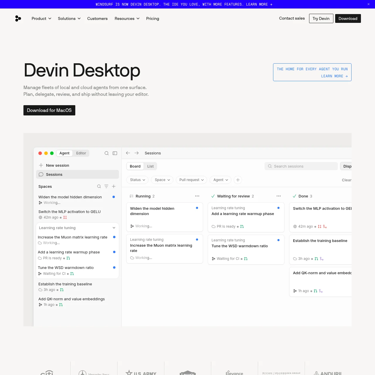 Screenshot of Devin Desktop